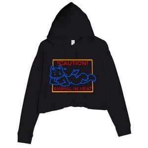 Steak Caution Animal In Heat Crop Fleece Hoodie