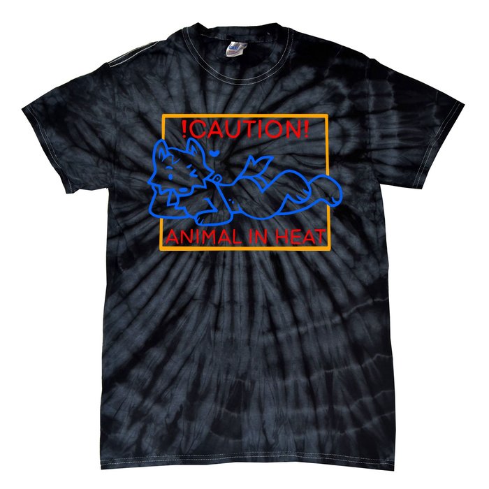 Steak Caution Animal In Heat Tie-Dye T-Shirt