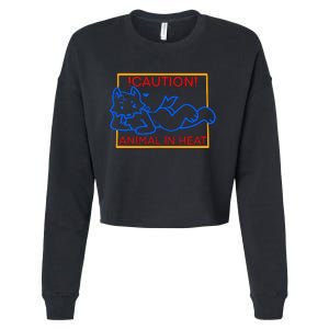 Steak Caution Animal In Heat Cropped Pullover Crew