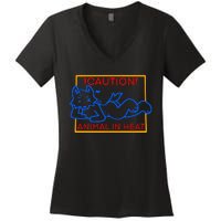 Steak Caution Animal In Heat Women's V-Neck T-Shirt