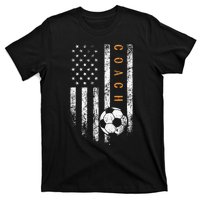 Soccer Coach American Flag Design Soccer Trainer Coaching T-Shirt