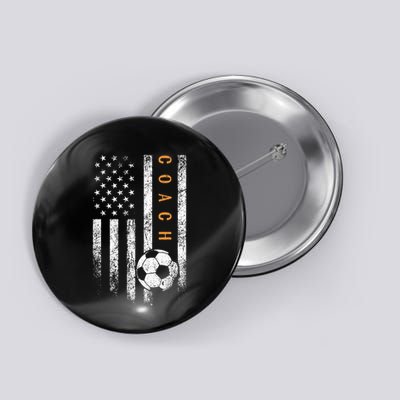 Soccer Coach American Flag Design Soccer Trainer Coaching Button