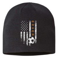 Soccer Coach American Flag Design Soccer Trainer Coaching Sustainable Beanie