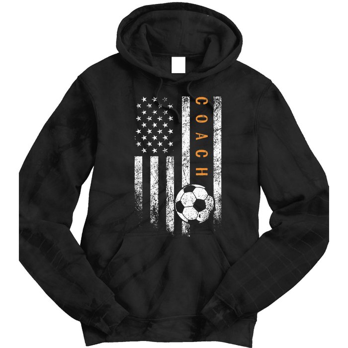 Soccer Coach American Flag Design Soccer Trainer Coaching Tie Dye Hoodie