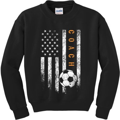 Soccer Coach American Flag Design Soccer Trainer Coaching Kids Sweatshirt