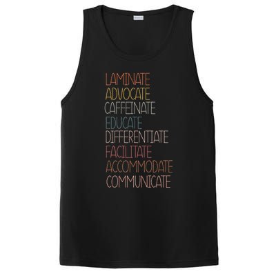 Sped Caffeinate Advocate Laminate Educate Teacher Autism Day PosiCharge Competitor Tank