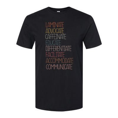 Sped Caffeinate Advocate Laminate Educate Teacher Autism Day Softstyle CVC T-Shirt