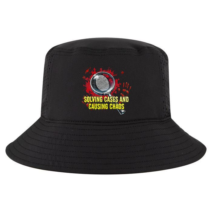 Solving Cases And Causing Chaos Funny Humor Cool Comfort Performance Bucket Hat