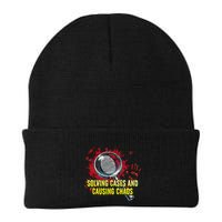 Solving Cases And Causing Chaos Funny Humor Knit Cap Winter Beanie