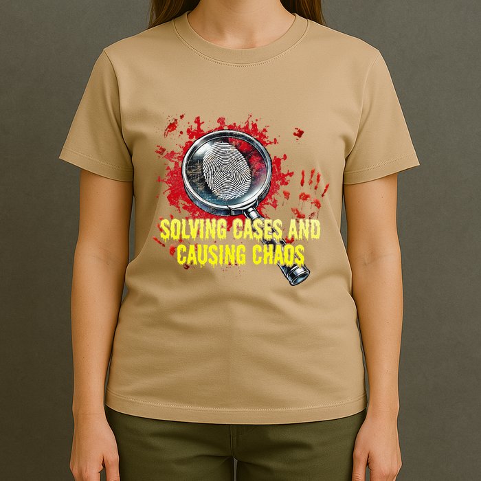 Solving Cases And Causing Chaos Funny Humor T-Shirt