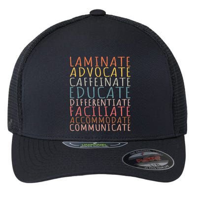 Sped Caffeinate Advocate Laminate Educate Teacher Flexfit Unipanel Trucker Cap
