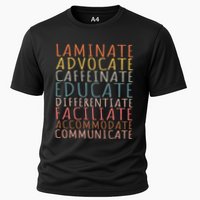 Sped Caffeinate Advocate Laminate Educate Teacher Cooling Performance Crew T-Shirt
