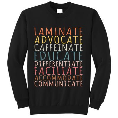 Sped Caffeinate Advocate Laminate Educate Teacher Sweatshirt