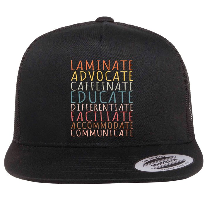 Sped Caffeinate Advocate Laminate Educate Teacher Flatbill Hat
