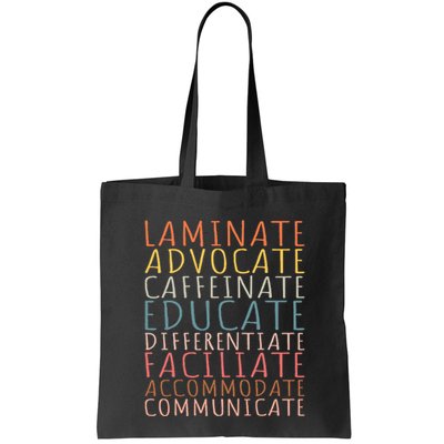 Sped Caffeinate Advocate Laminate Educate Teacher Bag
