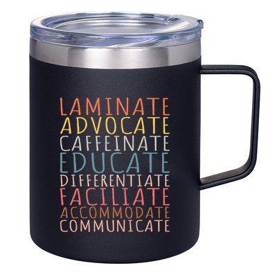 Sped Caffeinate Advocate Laminate Educate Teacher 12oz Stainless Steel Coffee Mug