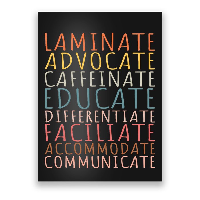 Sped Caffeinate Advocate Laminate Educate Teacher Poster