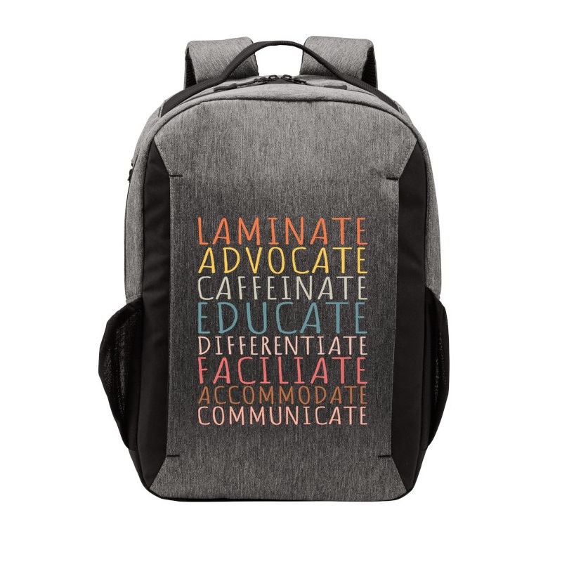 Sped Caffeinate Advocate Laminate Educate Teacher Vector Backpack