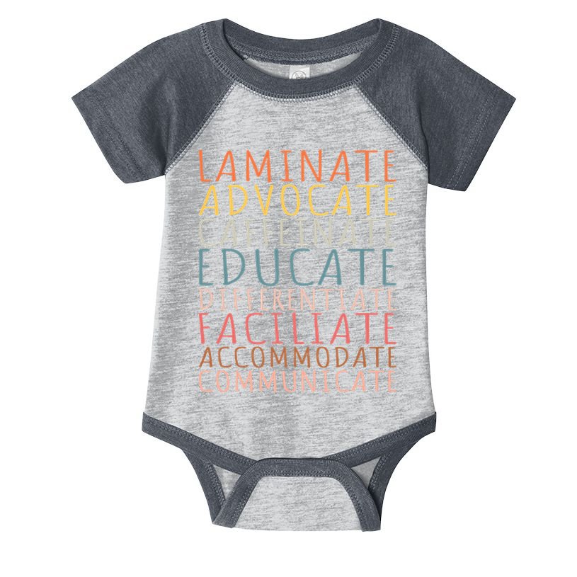 Sped Caffeinate Advocate Laminate Educate Teacher Infant Baby Jersey Bodysuit