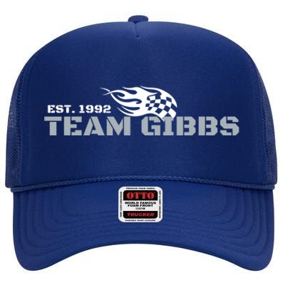 Stock Car Auto Racing Team Gibbs Est 1992 Novelty Athletic Gift High Crown Mesh Back Trucker Hat