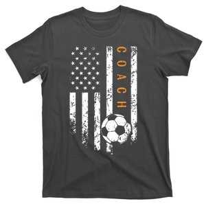 Soccer Coach American Flag Design Soccer Trainer Coaching T-Shirt