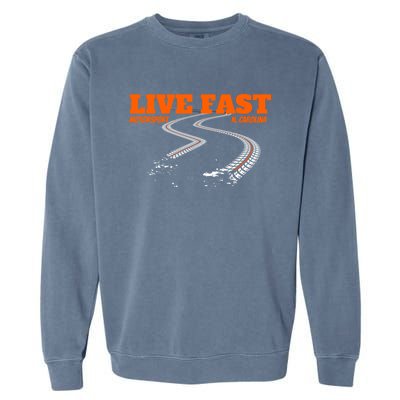 Stock Car Auto Racing Team Live Fast Novelty Athletic Meaningful Gift Garment-Dyed Sweatshirt