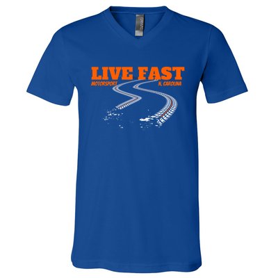 Stock Car Auto Racing Team Live Fast Novelty Athletic Meaningful Gift V-Neck T-Shirt