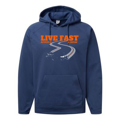 Stock Car Auto Racing Team Live Fast Novelty Athletic Meaningful Gift Performance Fleece Hoodie