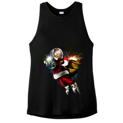 Santa Claus Astronaut In Space Ladies PosiCharge Tri-Blend Wicking Tank
