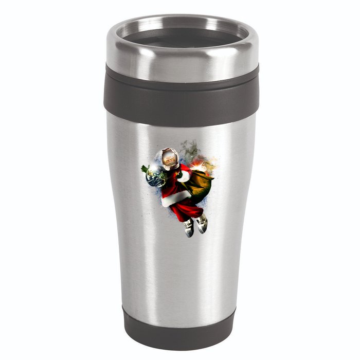 Santa Claus Astronaut In Space 16oz Travel Tumbler