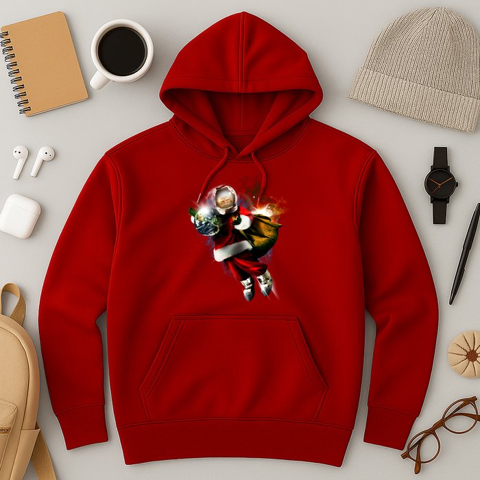 Santa Claus Astronaut In Space Hoodie