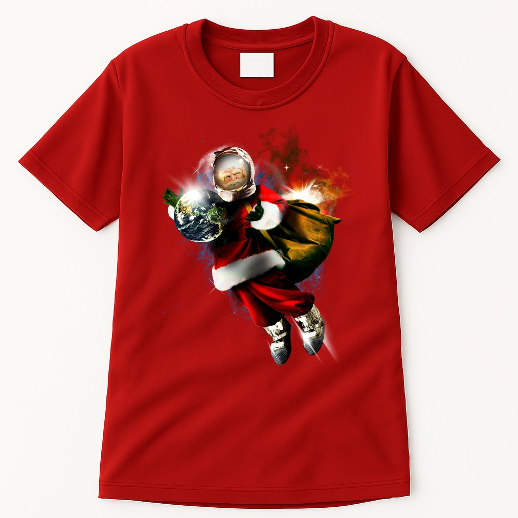 Santa Claus Astronaut In Space Tall T-Shirt