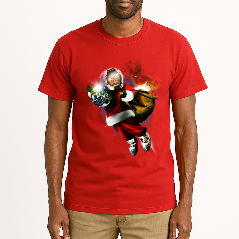 Santa Claus Astronaut In Space Tall T-Shirt