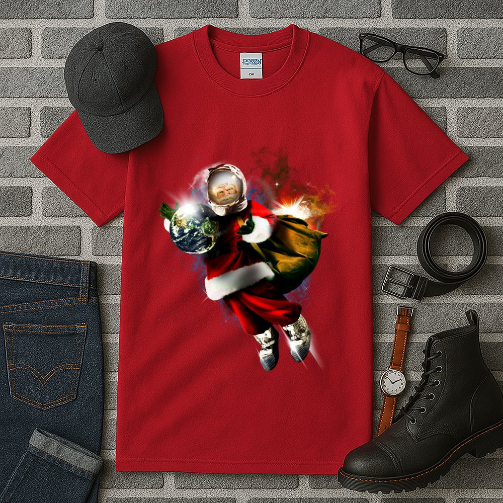 Santa Claus Astronaut In Space Tall T-Shirt