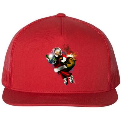 Santa Claus Astronaut In Space Flatbill Hat