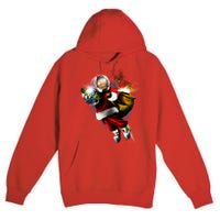 Santa Claus Astronaut In Space Premium Pullover Hoodie