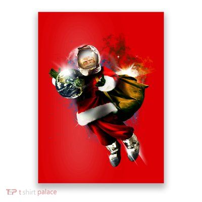Santa Claus Astronaut In Space Poster