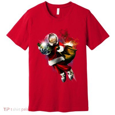 Santa Claus Astronaut In Space Premium T-Shirt