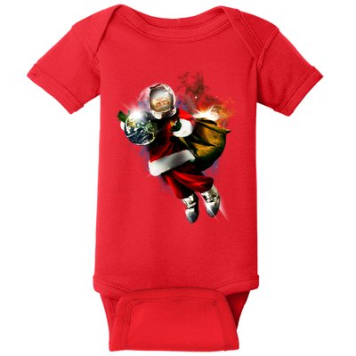 Santa Claus Astronaut In Space Baby Bodysuit