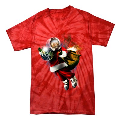 Santa Claus Astronaut In Space Tie-Dye T-Shirt