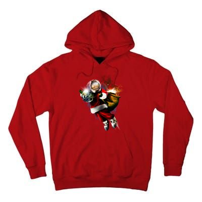 Santa Claus Astronaut In Space Tall Hoodie