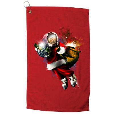 Santa Claus Astronaut In Space Golf Towel