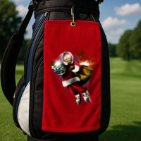 Santa Claus Astronaut In Space Golf Towel