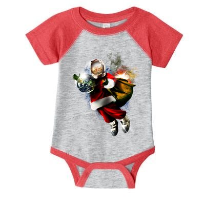 Santa Claus Astronaut In Space Infant Baby Jersey Bodysuit