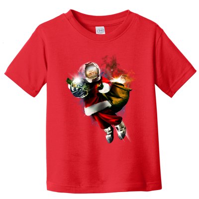 Santa Claus Astronaut In Space Toddler T-Shirt