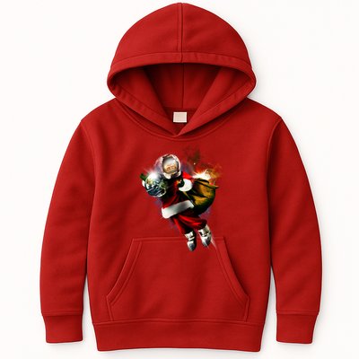 Santa Claus Astronaut In Space Kids Hoodie