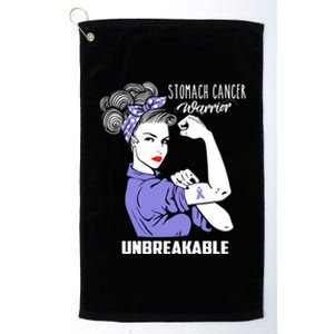 Stomach Cancer Awareness Stomach Cancer Warrior Unbreakable Gift Platinum Collection Golf Towel