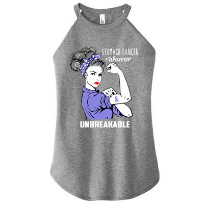 Stomach Cancer Awareness Stomach Cancer Warrior Unbreakable Gift Women’s Perfect Tri Rocker Tank