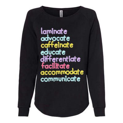 Sped Caffeinate Advocate Laminate Educate Teacher Womens California Wash Sweatshirt