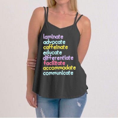 Sped Caffeinate Advocate Laminate Educate Teacher Women's Strappy Tank